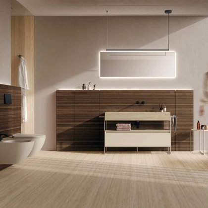 Mobile da Bagno M3 System 341 in laccato e legno di Eucalipto di Baxar