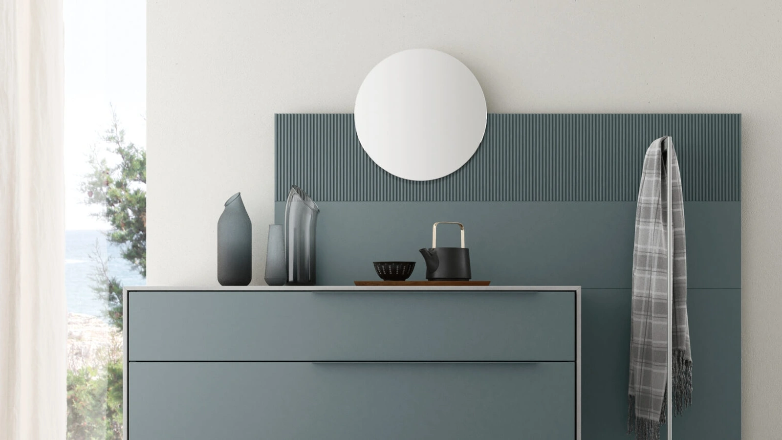 Specchio con boiserie Seta di Maronese