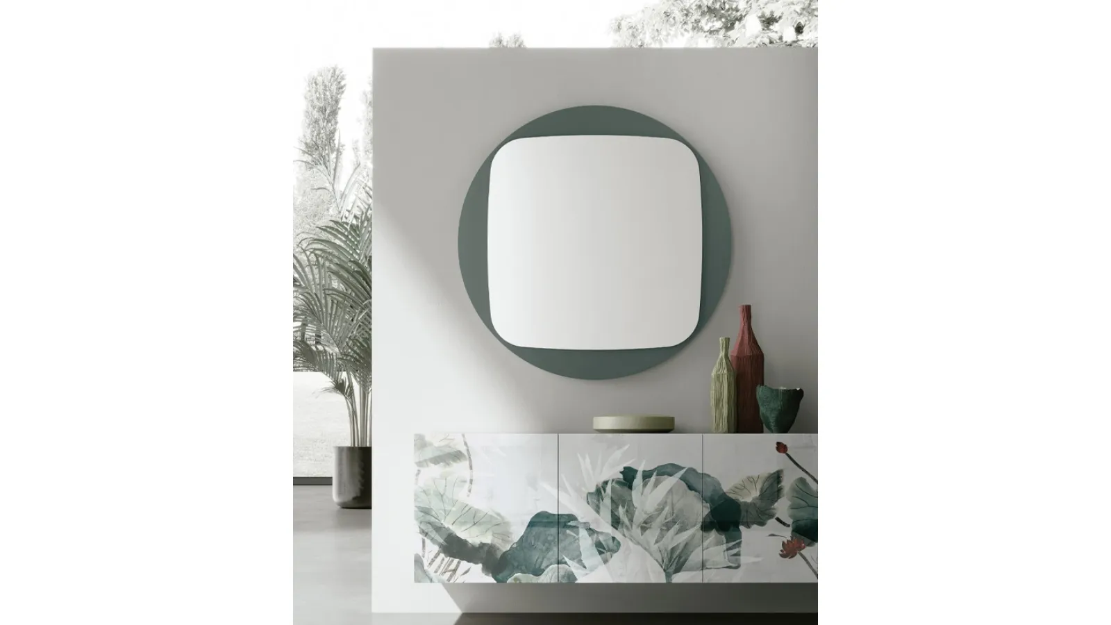 Specchio Space con cornice in vetro di Target Point