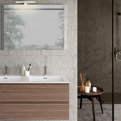 Mobile da Bagno sospeso Block System Syntesi C33 di Baxar