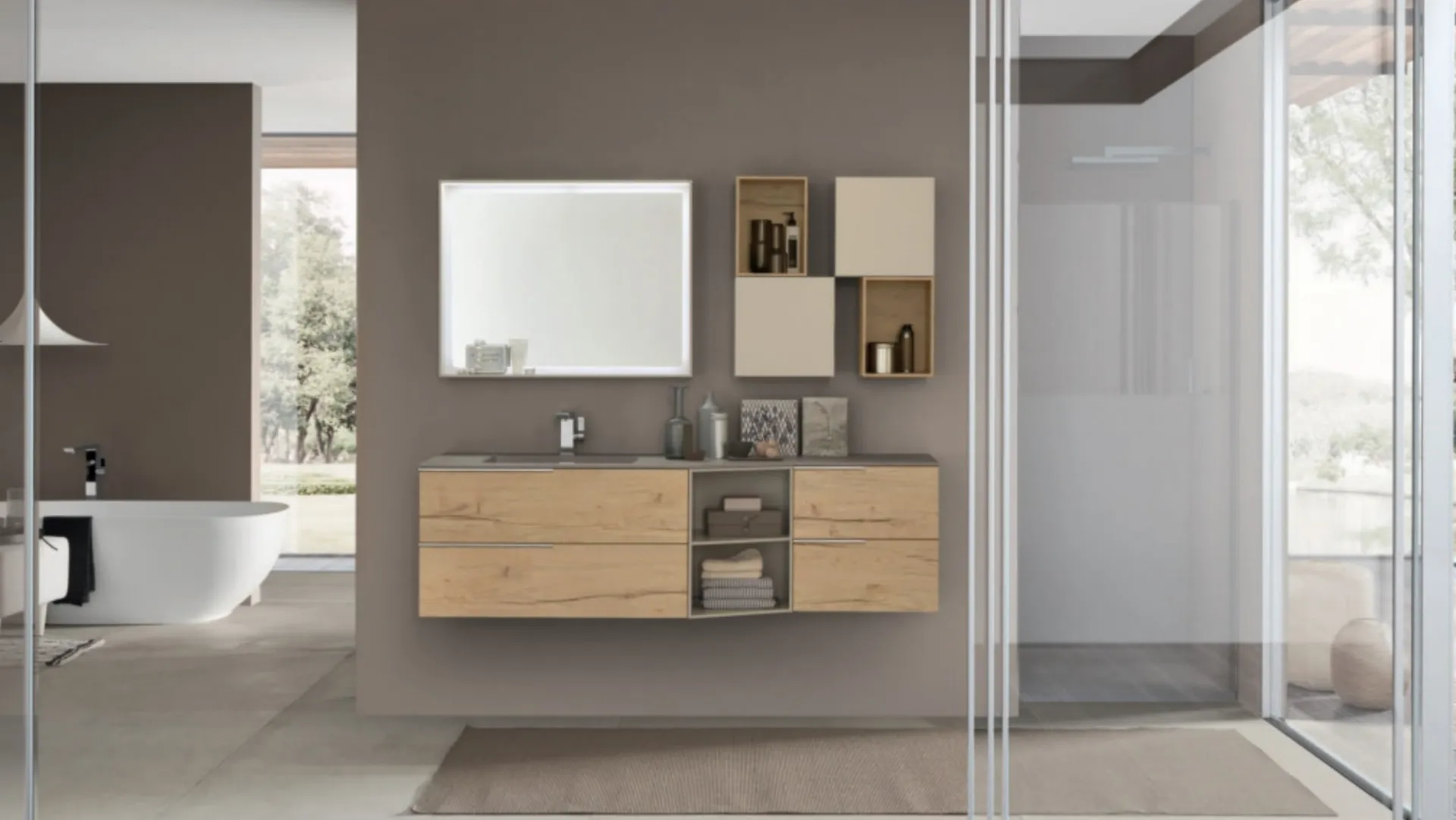 Mobile bagno sospeso moderno - Le Chic Arredamenti