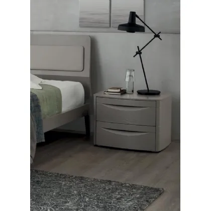 Comodino King in melaminico laccato Grigio di Maronese Acf
