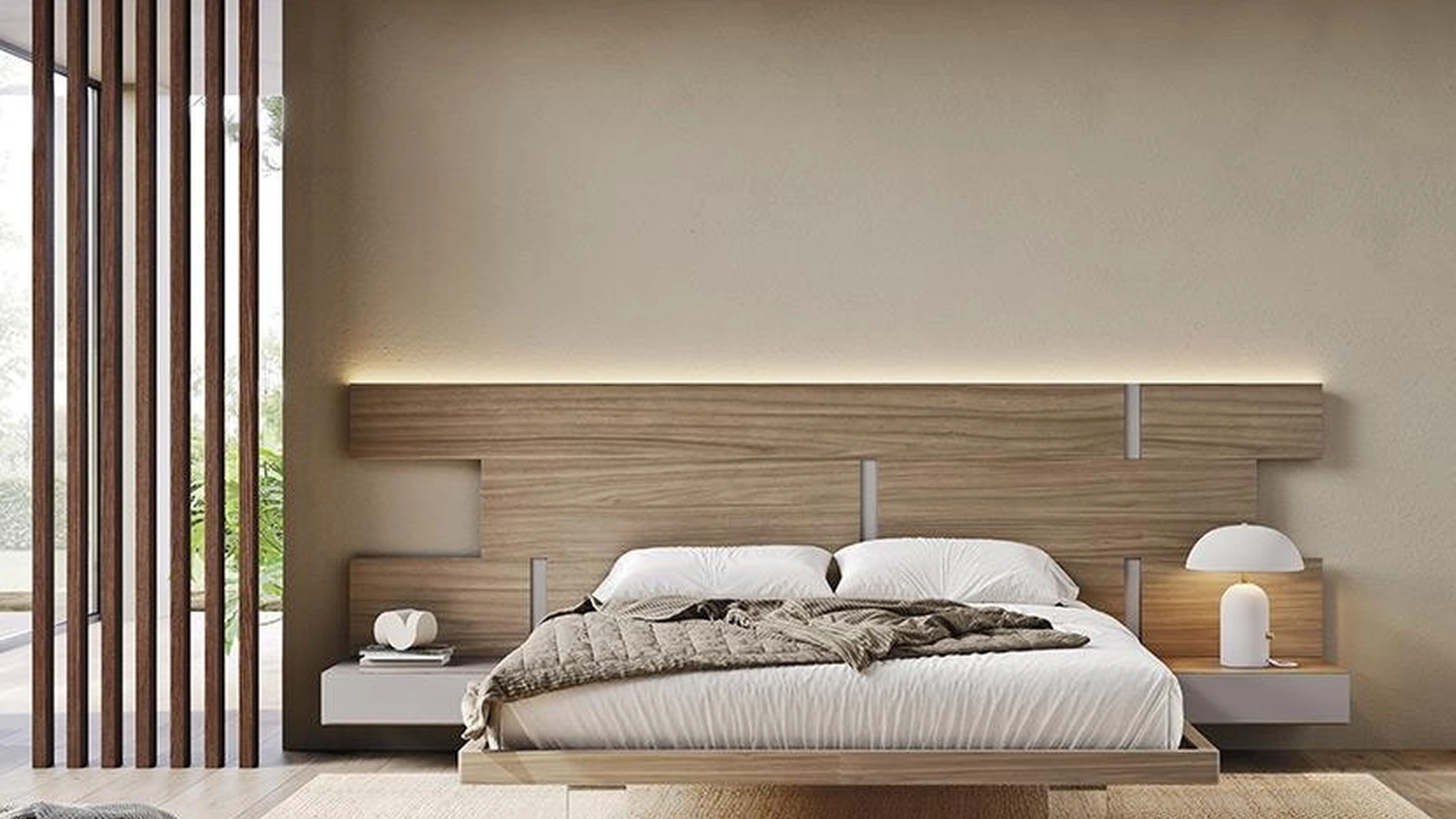 Letto in legno con testiera Regolo di Mobilgam