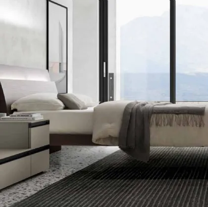 Letto con testiera dal design semplice Lotus di SantaLucia