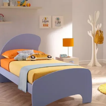 Letto singolo in laccato opaco con testiera Hat SC111 di Moretti Compact