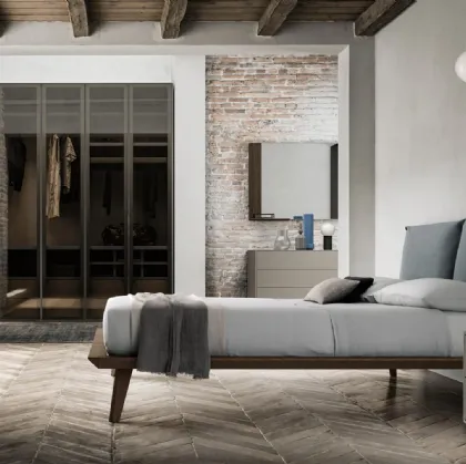 Letto impiallacciato con testiera Talak di SantaLucia