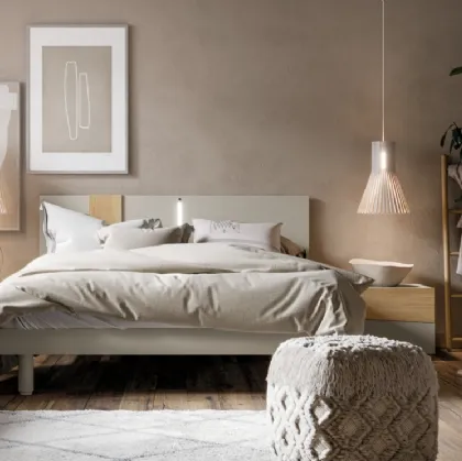 Letto laccato opaco con testiera Zoom di SantaLucia