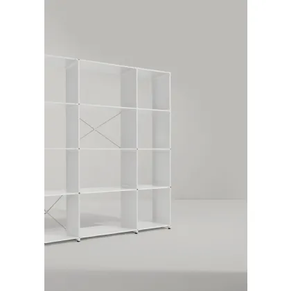 Libreria componibile Civitas in MDF laccato Bianco di Midj