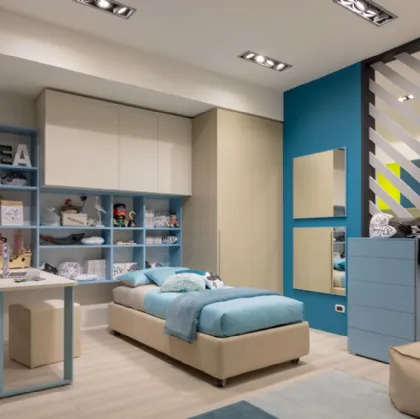 Libreria sospesa in laccato opaco Cielo Outline MC030 di Moretti Compact