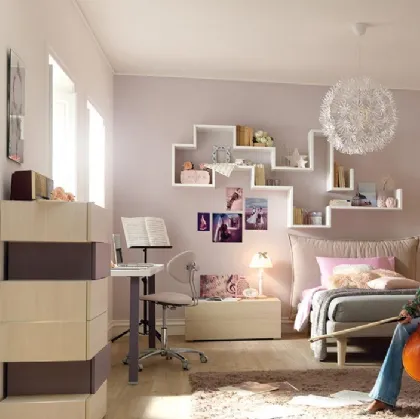 Libreria sospesa in laccato bianco Dedalo YC306 Moretti Compact