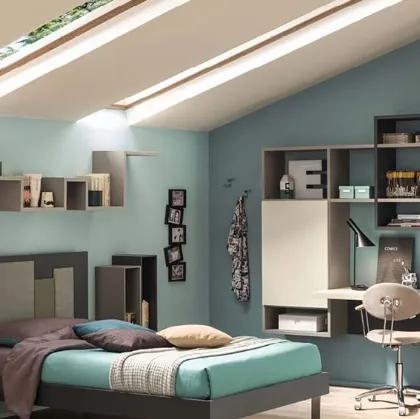 Libreria in melaminico e laccato Outline YC317 di Moretti Compact