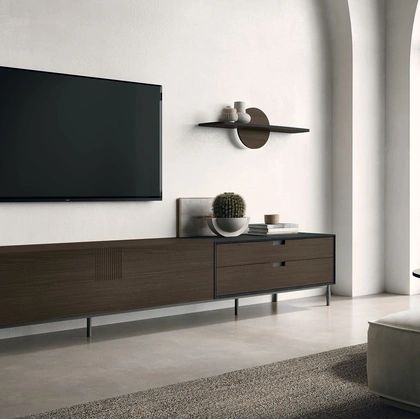 Mobile Porta Tv TIME UNIT TI 130 in CDF rovere moka di Tomasella