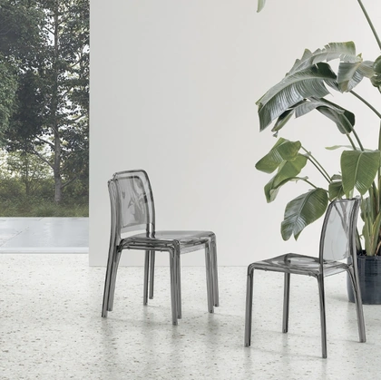 Sedia impilabile Futura in policarbonato trasparente di Target Point