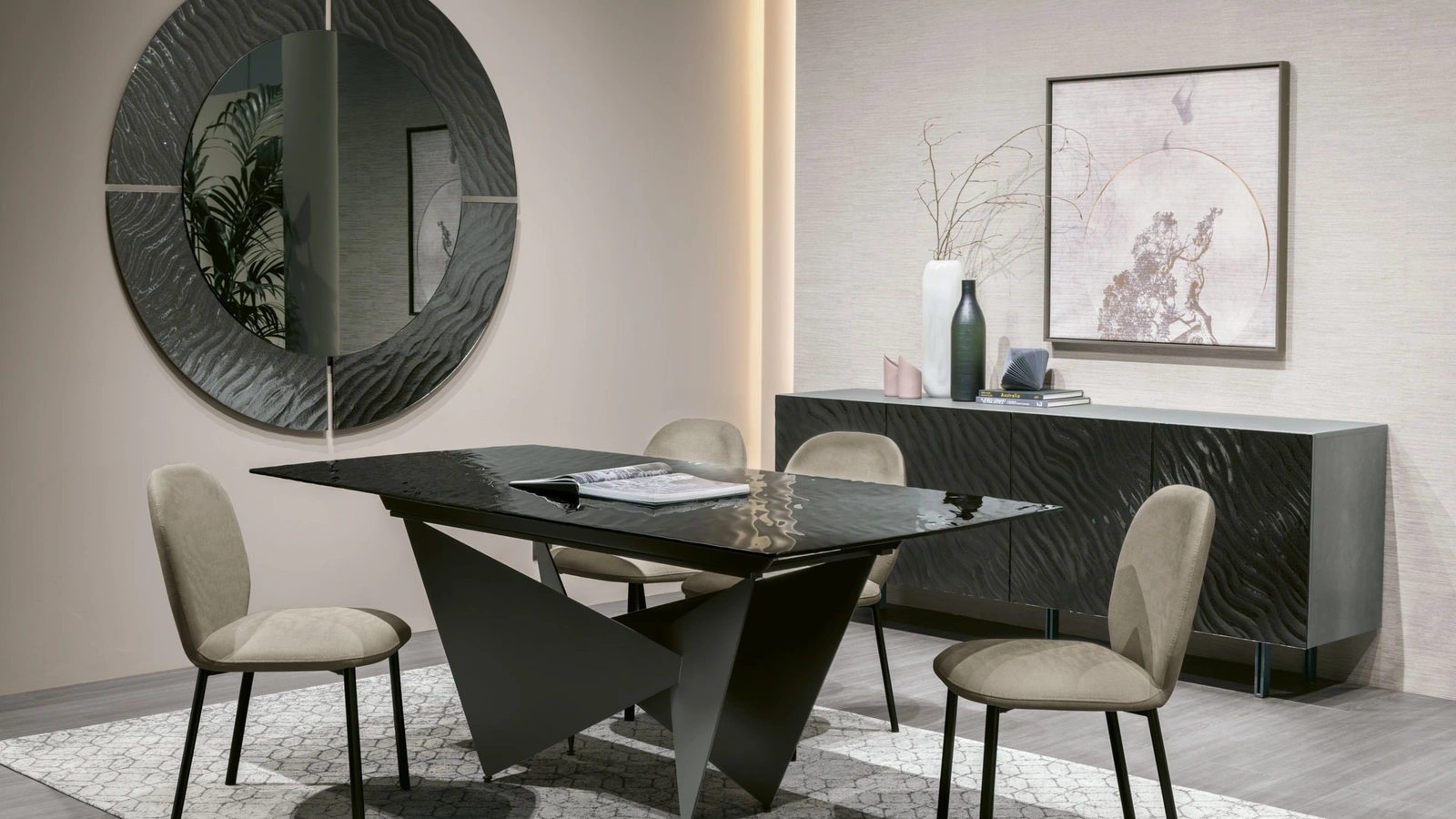 Tavolo allungabile in vetro Aliseo di Target Point