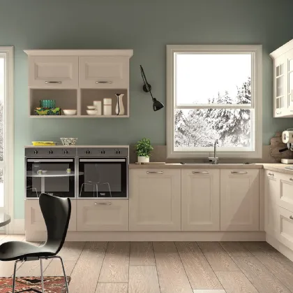 Cucina Classica angolare Alba in Frassino finitura Avorio di Essebi