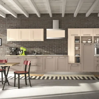 Cucina Classica lineare Alba 06 in legno laccato di Essebi