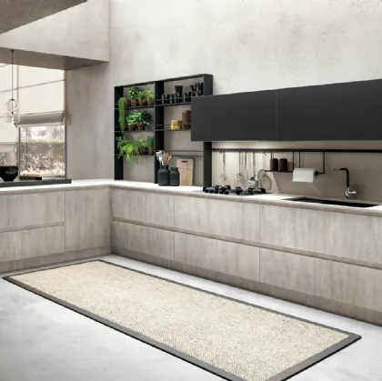 Cucina Moderna con penisola Lab Textone Gray di Atra Cucine