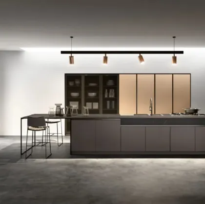 Cucina Moderna con isola Shine Grigio Reale di Atra Cucine