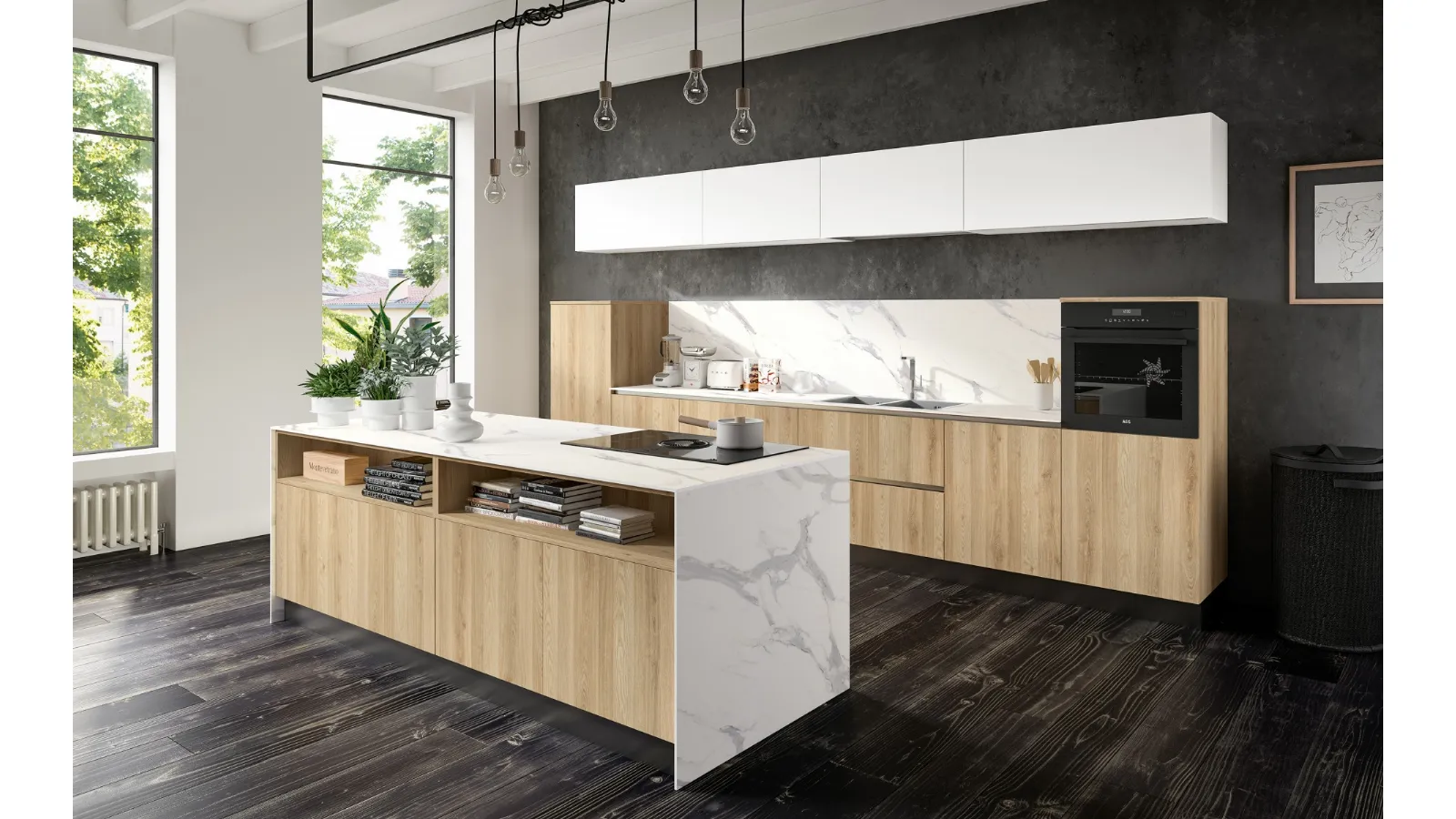 Cucina Moderna con isola Azimut composizione 07 di Essebi