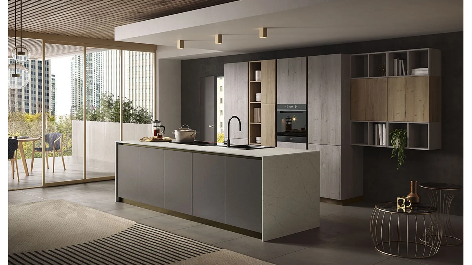 Cucina Moderna con isola Just24 01 di Essebi