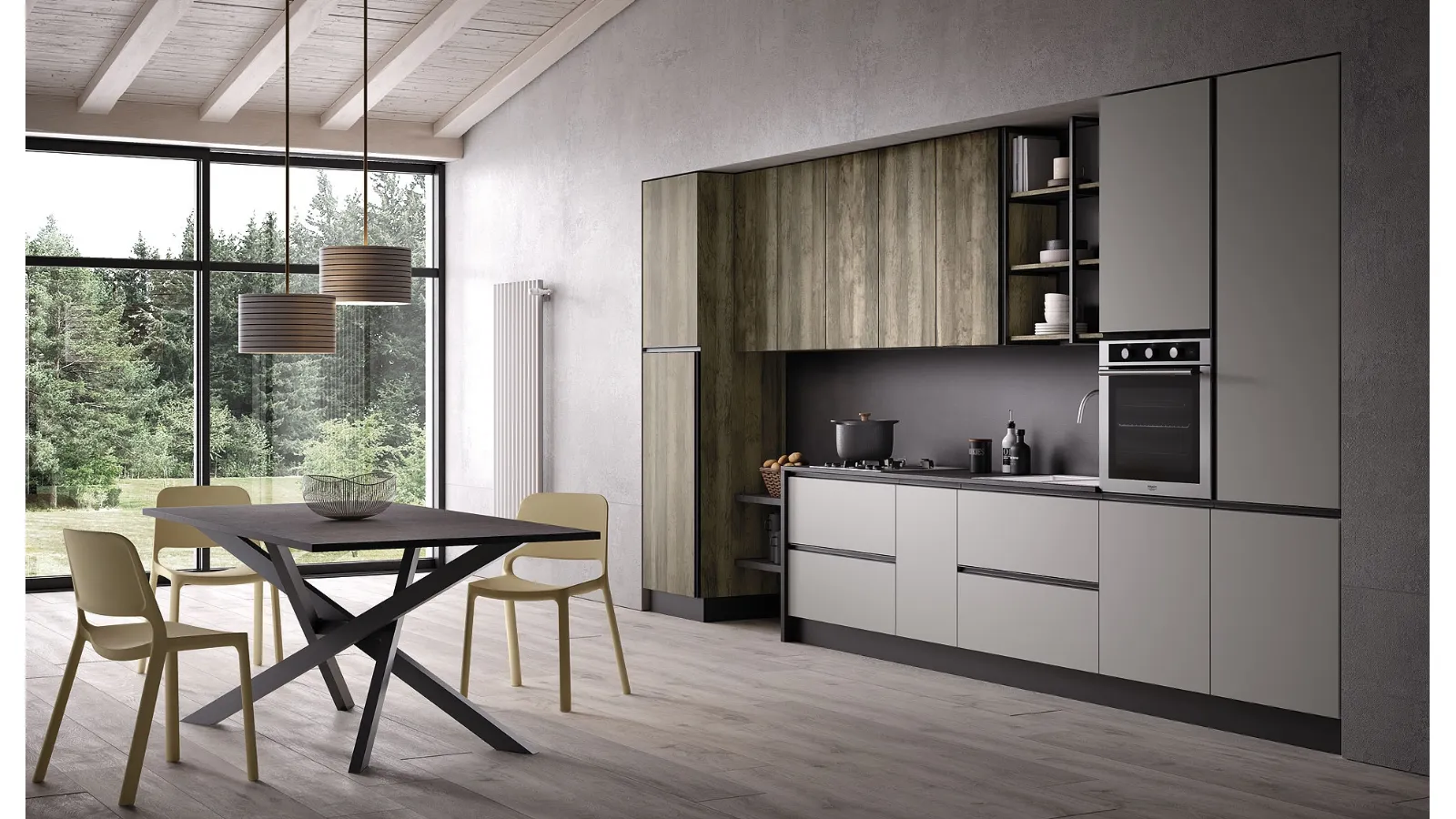 Cucina Moderna lineare Just24 04 di Essebi