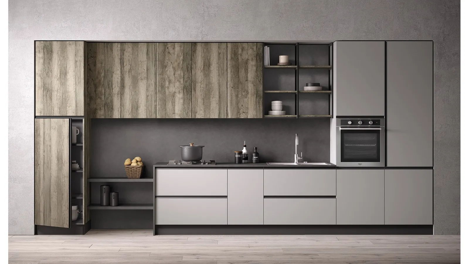 Cucina Moderna lineare Just24 04 di Essebi