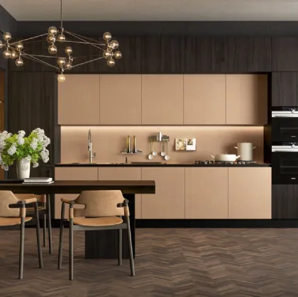 Cucina Moderna lineare Clover Design 03 in Gres e Rovere di Lube