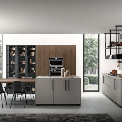 Cucina Moderna con isola Immagina Wood 05 di Lube