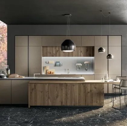 Cucina Moderna con isola Oltre Design Lux 01 di Lube