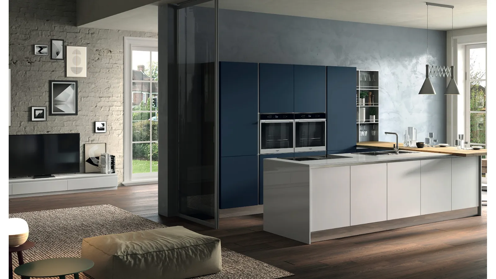 Cucina Moderna con penisola Seta 04 di Essebi