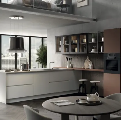 Cucina Moderna con penisola Seta 07 di Essebi