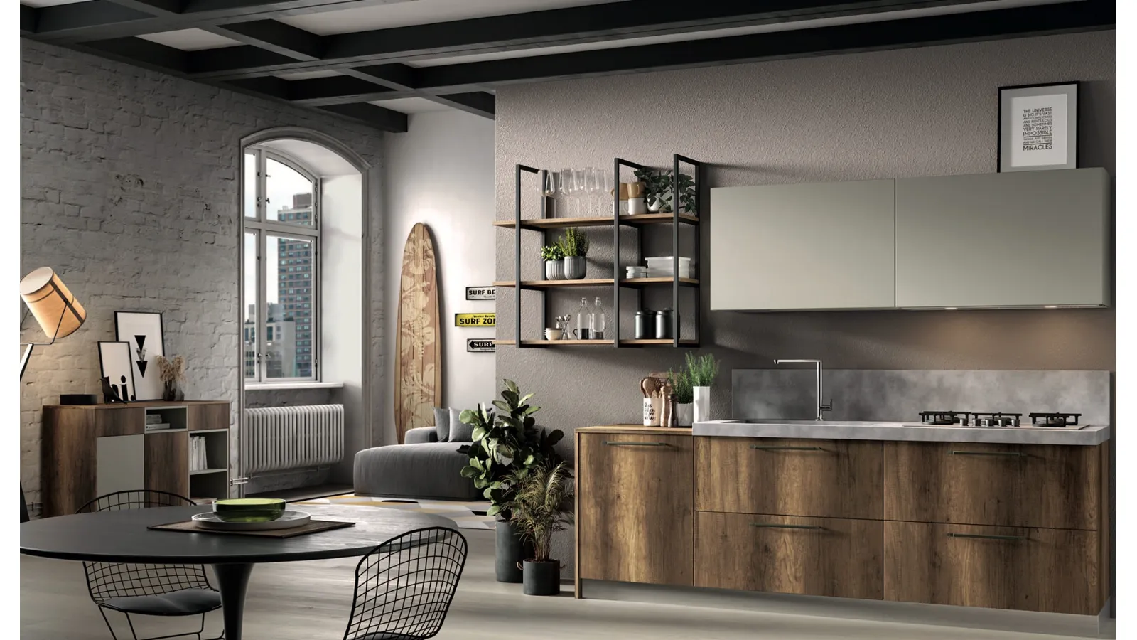 Cucina Moderna lineare Seta 08 di Essebi