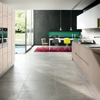 Cucina su misura lineare Avantgarde in laminato fenix Castoro Ottawa e Rovere naturale di Atra Cucine